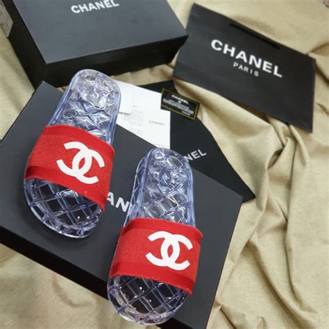 chanel gold slides|chanel fluffy slides.